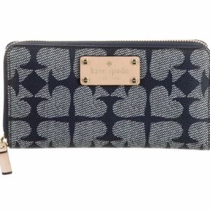 Navy Kate Spade Ace Of Spades Zip Wallet